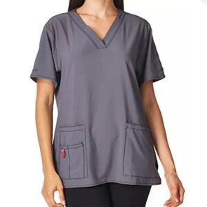 Carhartt Cross Flex Pewter Short Sleeve Scrub Top 2x
